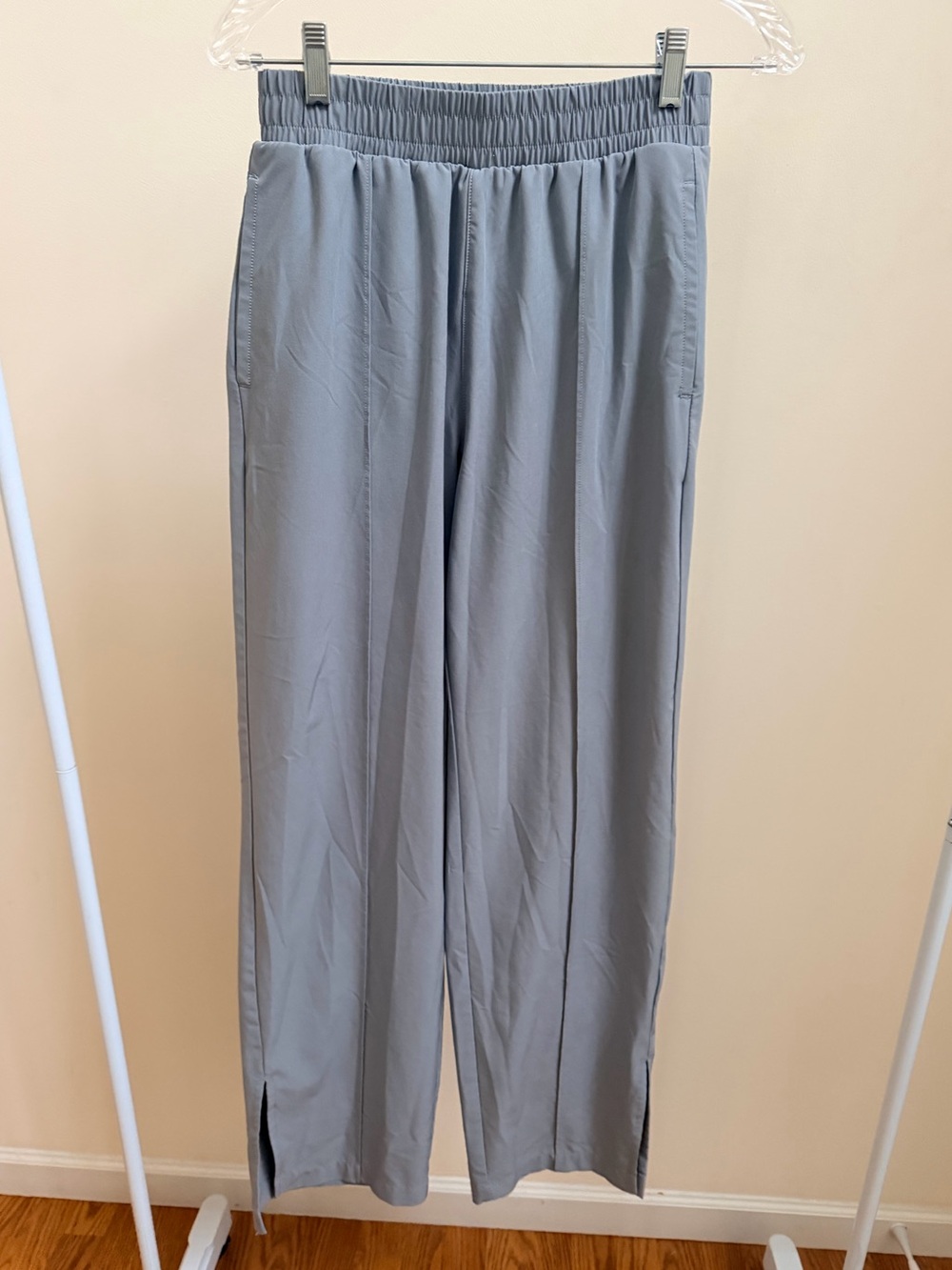 Abercrombie blue grey trousers high-rise straight-leg pants Sz S